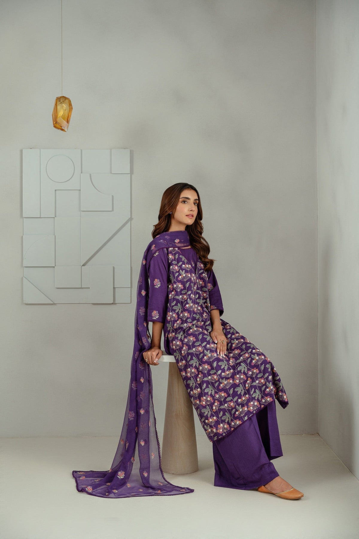 Taana Baana | Manzil Winter |  M3405B - Designer Dress with Intricate embroidery and embellishments. Shop elegent wedding dress at Maria Faisal.