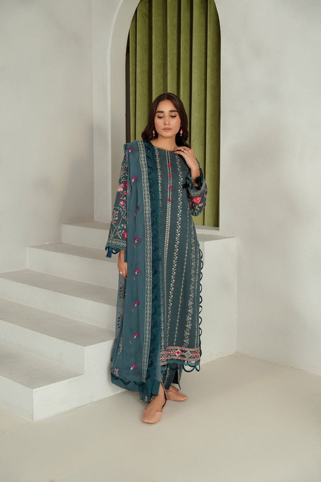 Taana Baana | Manzil Winter |  C3410B - Designer Dress with Intricate embroidery and embellishments. Shop elegent wedding dress at Maria Faisal.