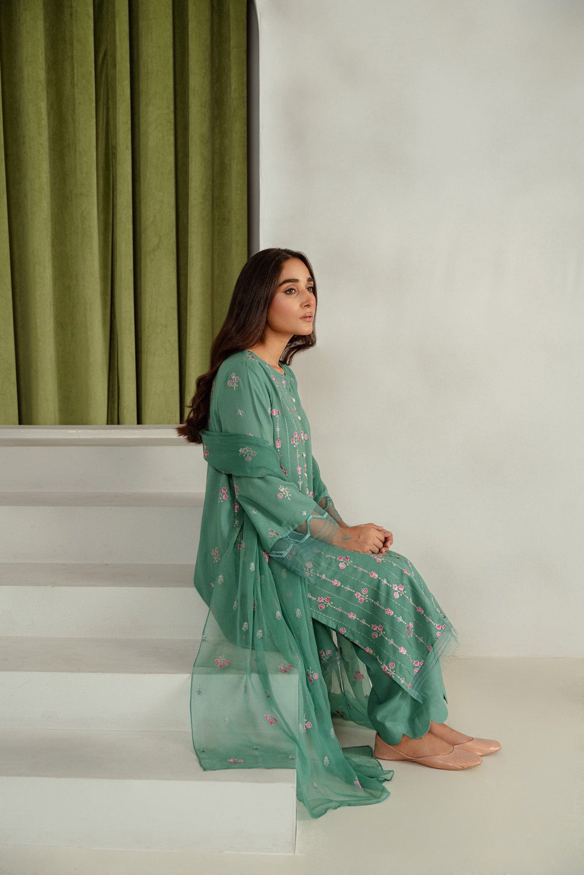 Taana Baana | Manzil Winter |  C3413B - Designer Dress with Intricate embroidery and embellishments. Shop elegent wedding dress at Maria Faisal.