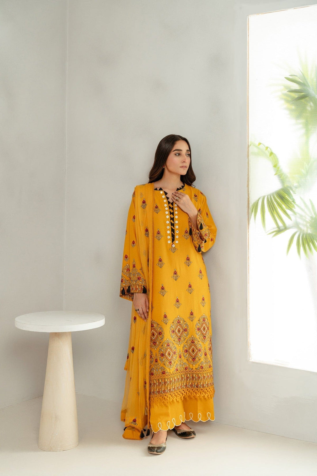 Taana Baana | Manzil Winter |  C3414A - Designer Dress with Intricate embroidery and embellishments. Shop elegent wedding dress at Maria Faisal.
