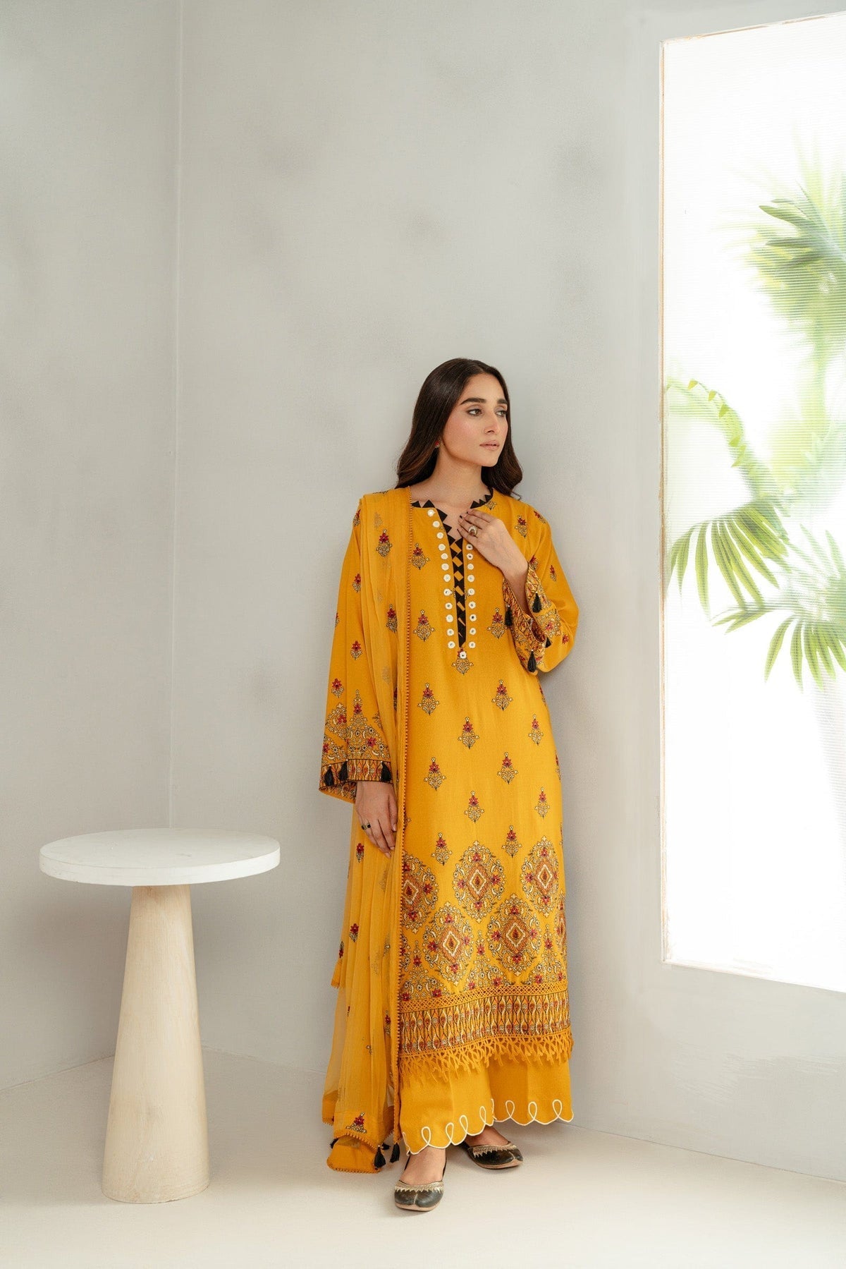 Taana Baana | Manzil Winter |  C3414A - Designer Dress with Intricate embroidery and embellishments. Shop elegent wedding dress at Maria Faisal.