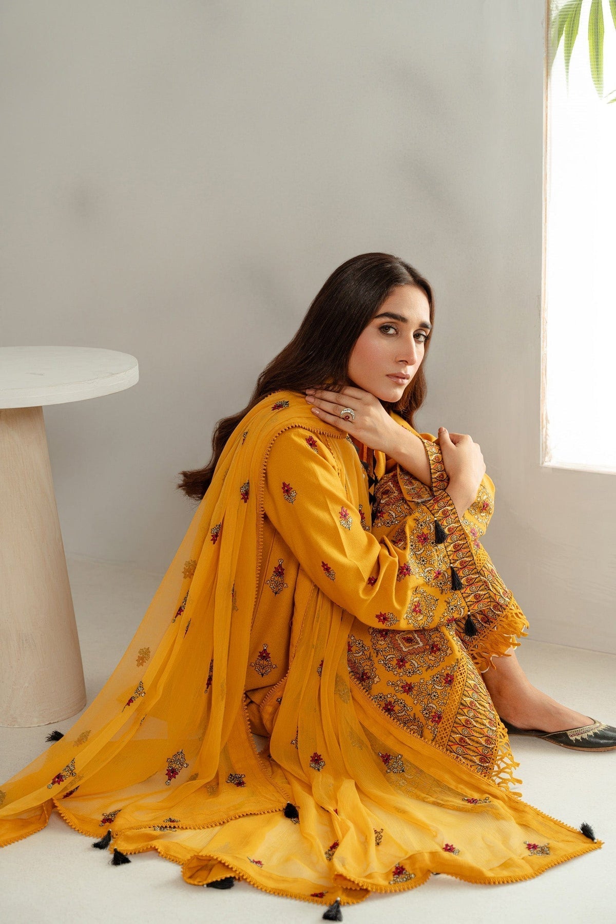Taana Baana | Manzil Winter |  C3414A - Designer Dress with Intricate embroidery and embellishments. Shop elegent wedding dress at Maria Faisal.
