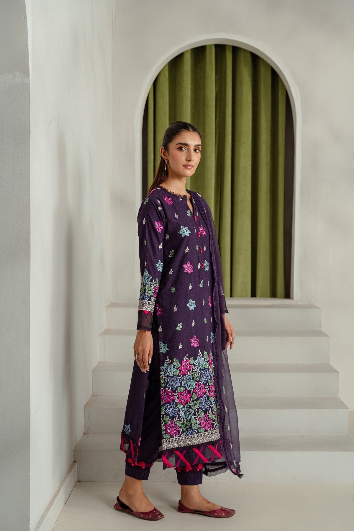 Taana Baana | Manzil Winter |  C3408B - Designer Dress with Intricate embroidery and embellishments. Shop elegent wedding dress at Maria Faisal.