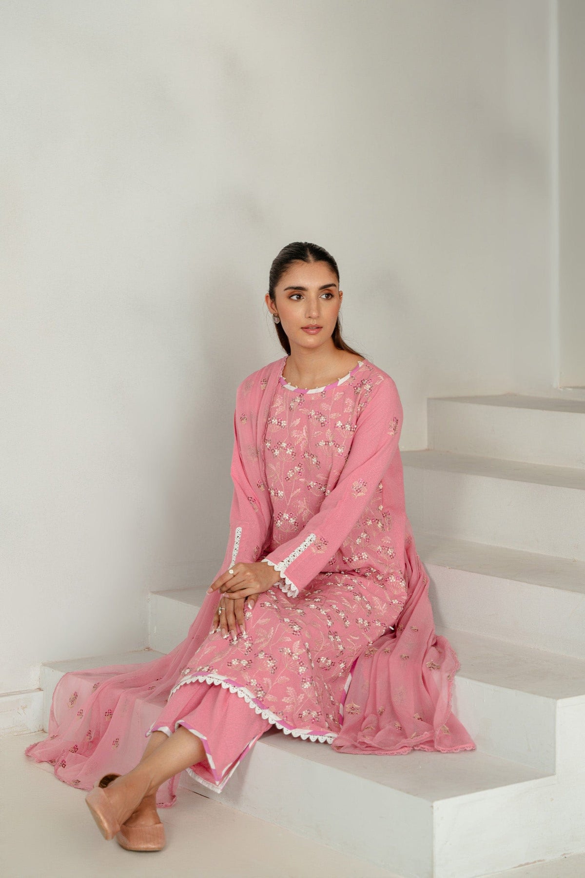 Taana Baana | Manzil Winter | M3405A - Designer Dress with Intricate embroidery and embellishments. Shop elegent wedding dress at Maria Faisal.