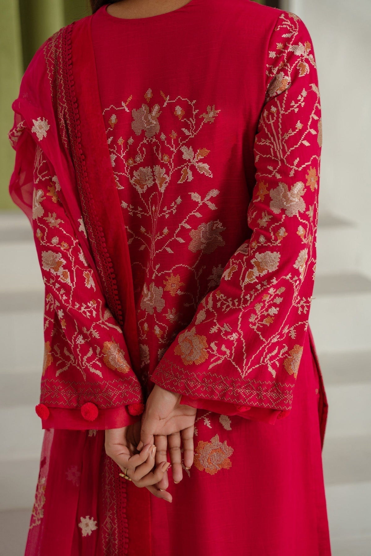 Taana Baana | Manzil Winter |  C3410A - Designer Dress with Intricate embroidery and embellishments. Shop elegent wedding dress at Maria Faisal.
