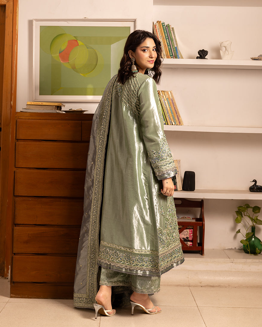 Mushq | Sunehri Lama Silk | Tabeer - Formal Dress - available at Maria Faisal in UK and USA.