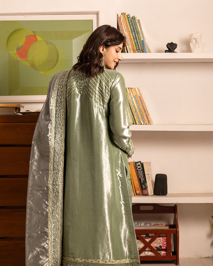 Mushq | Sunehri Lama Silk | Tabeer - Formal Dress - available at Maria Faisal in UK and USA.