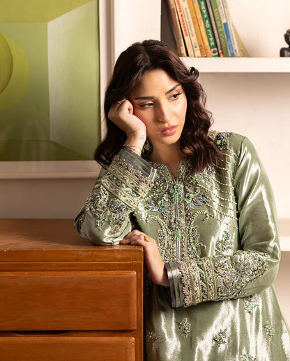 Mushq | Sunehri Lama Silk | Tabeer - Formal Dress - available at Maria Faisal in UK and USA.