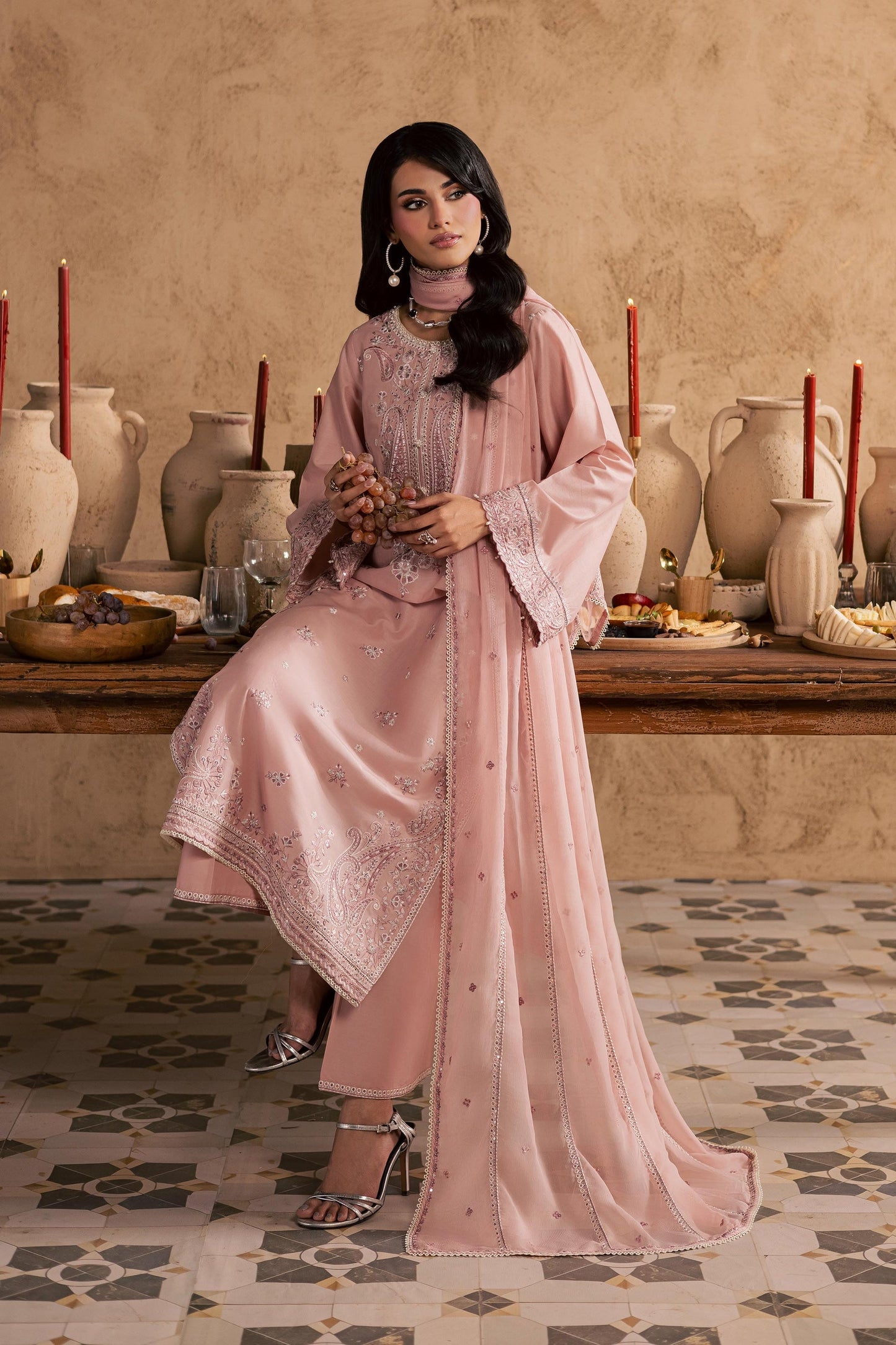 Batik | Festive Eid 26 | Taffy Aria - Luxury Dress - available at Maria Faisal in UK and USA.
