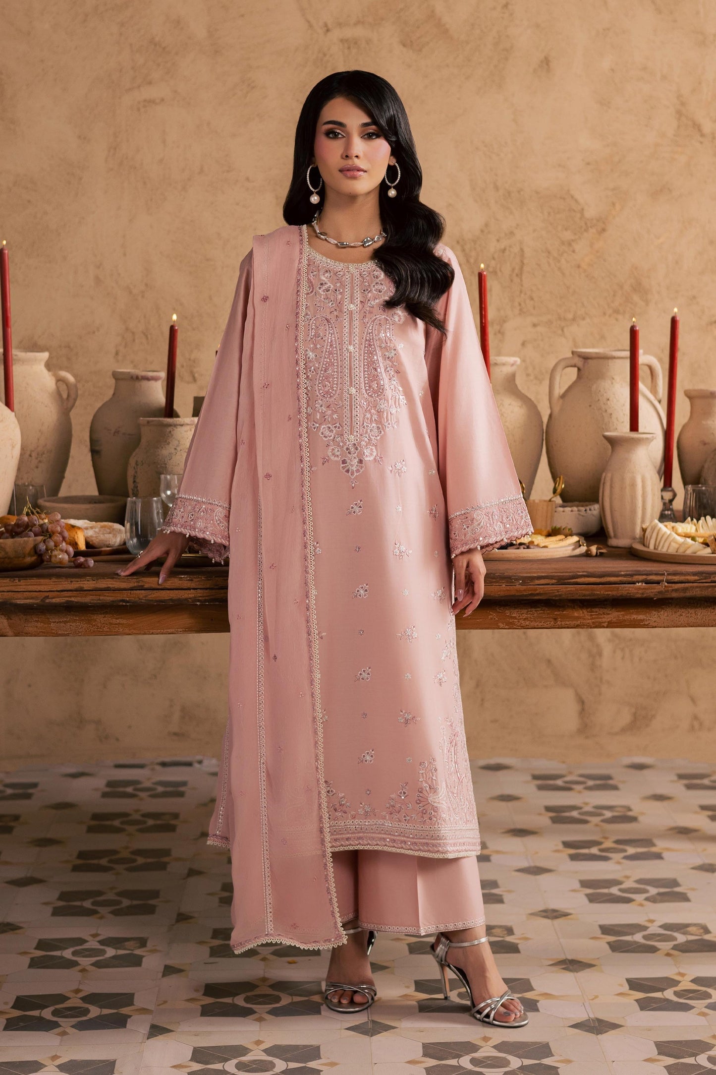 Batik | Festive Eid 26 | Taffy Aria - Luxury Dress - available at Maria Faisal in UK and USA.