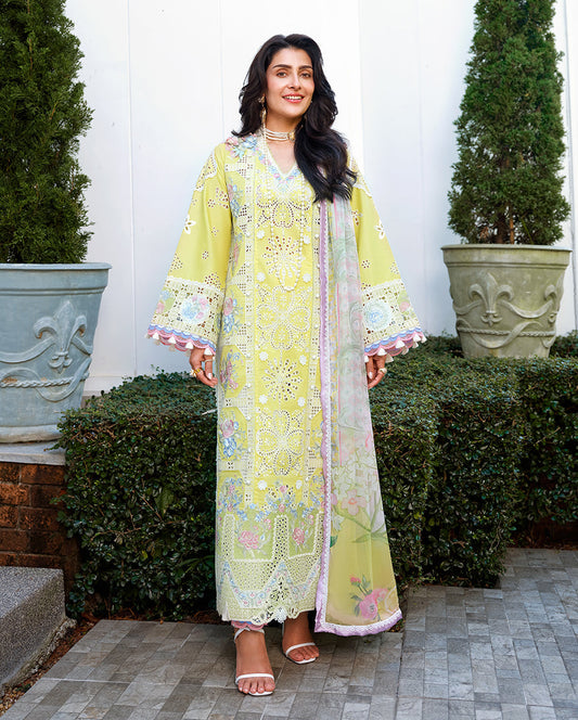 Mushq | Amoi Luxury Lawn | Tender Whisper - Luxury Dress - available at Maria Faisal in UK and USA.