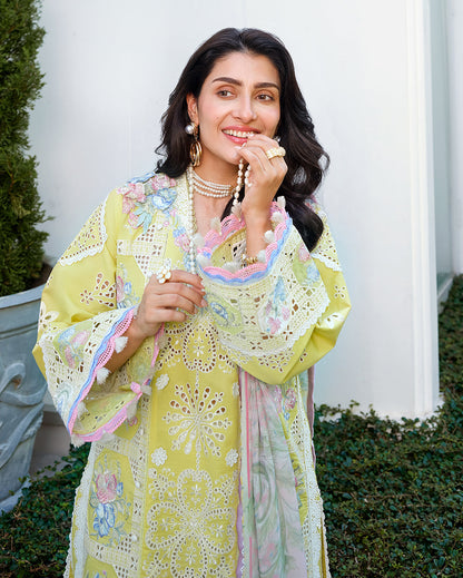 Mushq | Amoi Luxury Lawn | Tender Whisper - Luxury Dress - available at Maria Faisal in UK and USA.