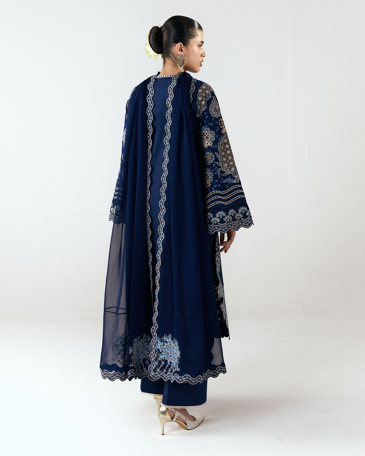 Jugnu | SS 26 Lawn | Tiva - Luxury Dress - available at Maria Faisal in UK and USA.