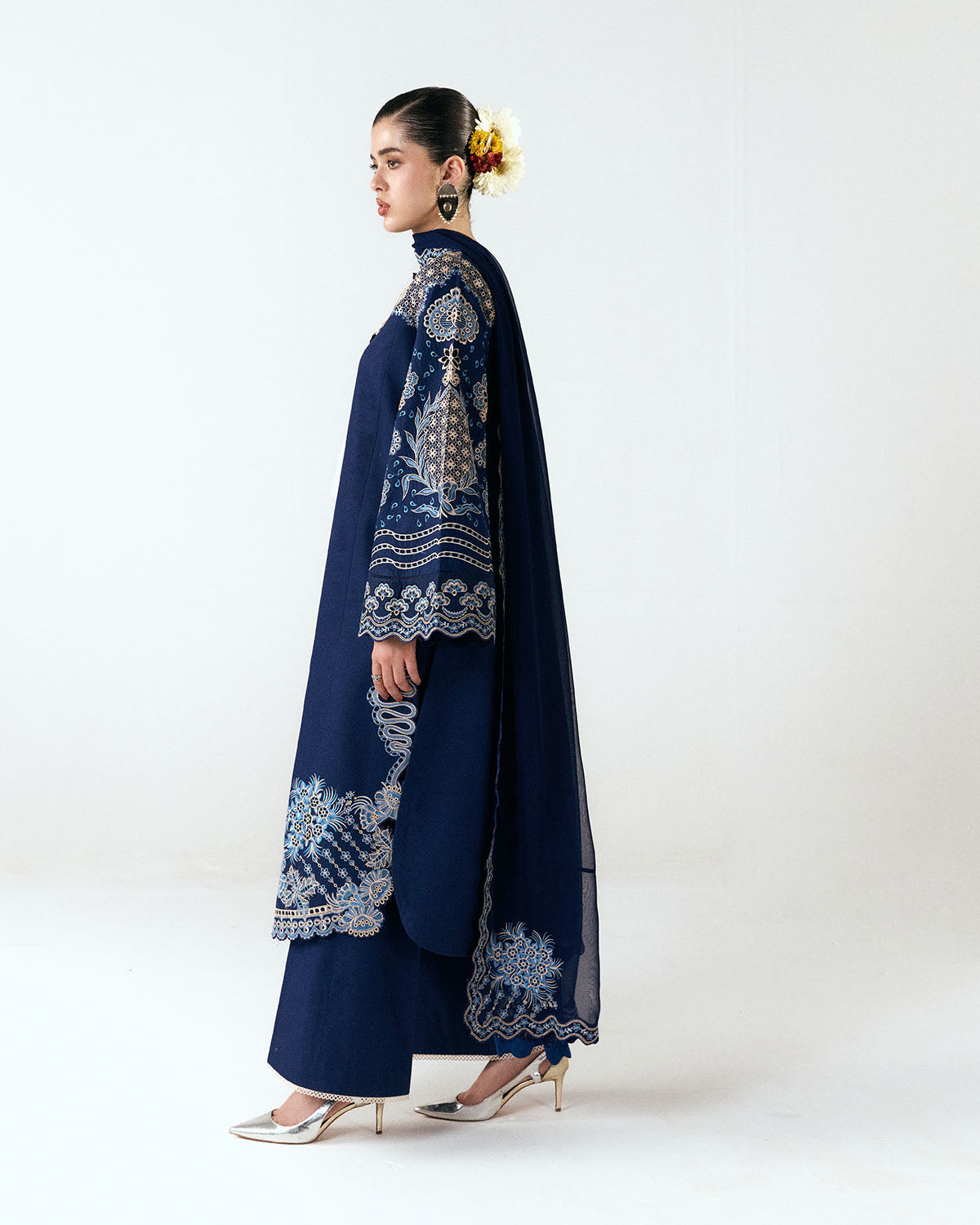 Jugnu | SS 26 Lawn | Tiva - Luxury Dress - available at Maria Faisal in UK and USA.