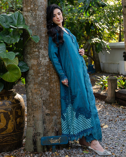 Mushq | La Toscana Casual Pret | Tuscany Tides - Luxury Dress - available at Maria Faisal in UK and USA.