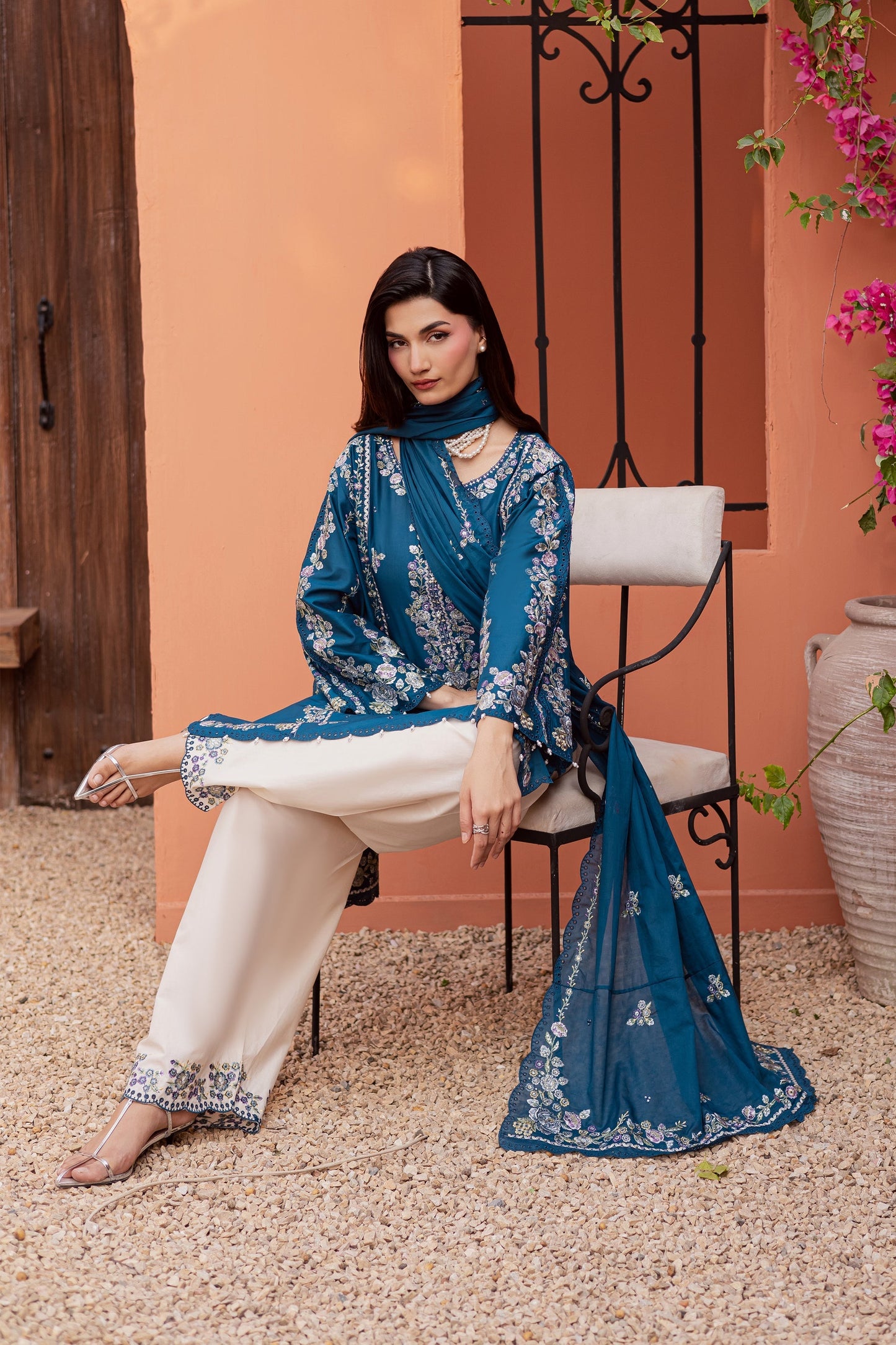 Batik | Festive Eid 26 | Twilight Bloom - Luxury Dress - available at Maria Faisal in UK and USA.