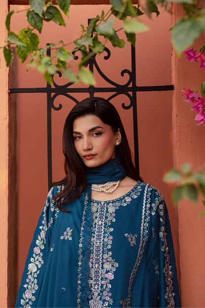 Batik | Festive Eid 26 | Twilight Bloom - Luxury Dress - available at Maria Faisal in UK and USA.