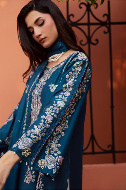 Batik | Festive Eid 26 | Twilight Bloom - Luxury Dress - available at Maria Faisal in UK and USA.