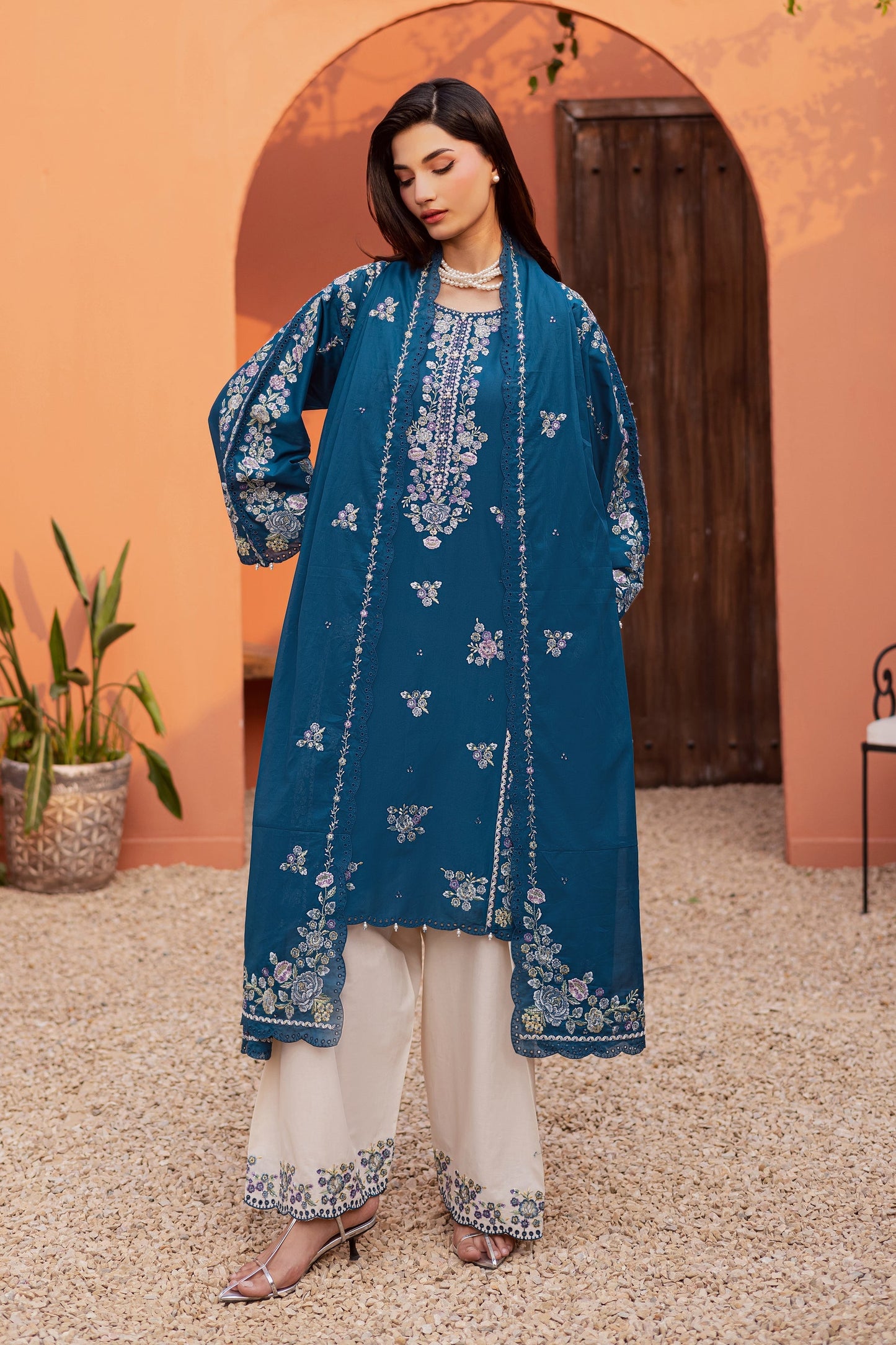 Batik | Festive Eid 26 | Twilight Bloom - Luxury Dress - available at Maria Faisal in UK and USA.