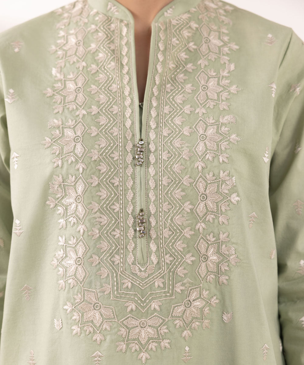 Sapphire | Intermix 2024 | Cambric Suit S-19 - Designer Dress with Intricate embroidery and embellishments. Shop elegent wedding dress at Maria Faisal.