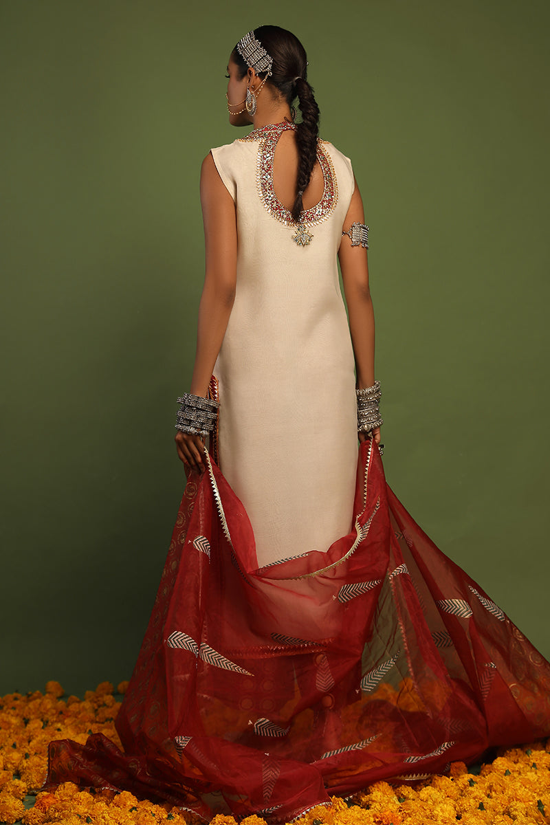 Wardha Saleem | Luxury Pret Traditional Wear | NAQSH - SHIRT WITH IZAAR (2 PC) - Ladies Clothes 