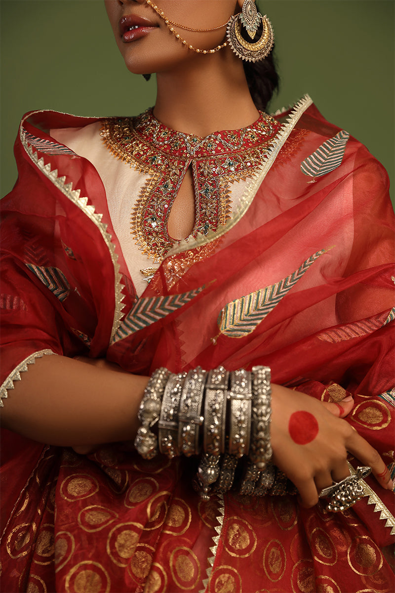 Wardha Saleem | Luxury Pret Traditional Wear | NAQSH - SHIRT WITH IZAAR (2 PC) - Ladies Clothes 