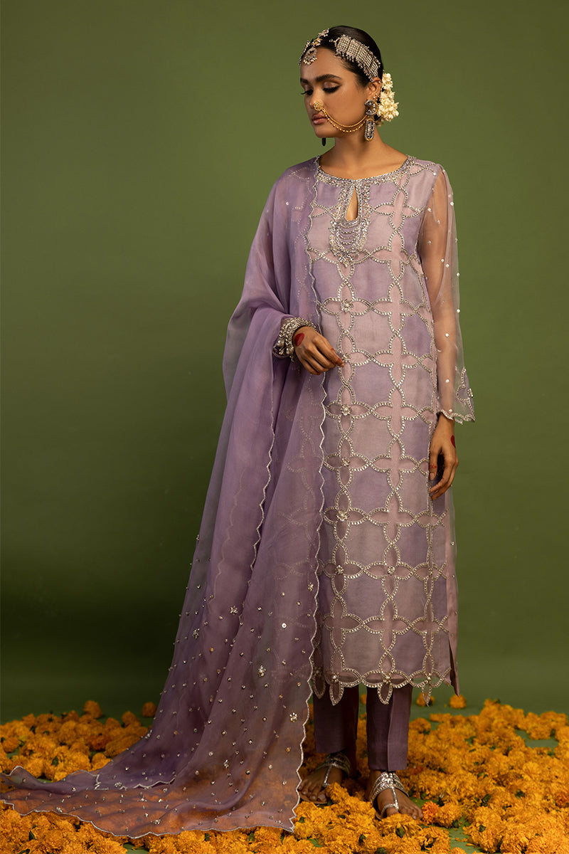 Wardha Saleem | Luxury Pret Traditional Wear | SARAAB - LILAC HEAVY FORMAL (2 PC) - Ladies Clothes - Maria Faisal