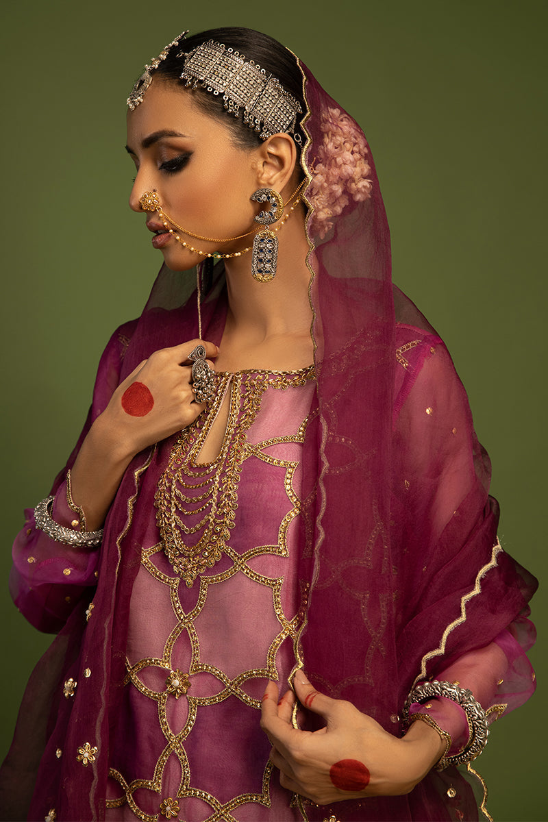 Wardha Saleem | Luxury Pret Traditional Wear | SARAAB - PLUM HEAVY (2 PC) - Ladies Clothes 