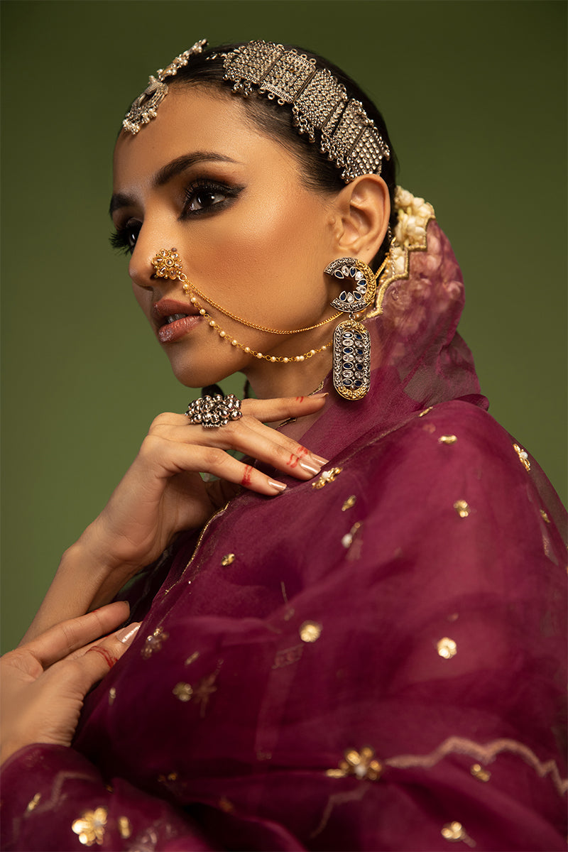 Wardha Saleem | Luxury Pret Traditional Wear | SARAAB - PLUM HEAVY (2 PC) - Ladies Clothes - Maria Faisal