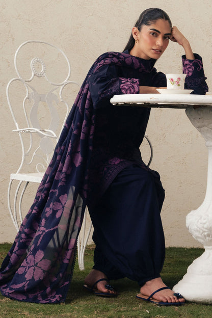 Cross Stitch | The Moonsoon Edit 26 | MAGENTA MUSE-3PC PRINTED SUIT - Luxury Dress - available at Maria Faisal in UK and USA.
