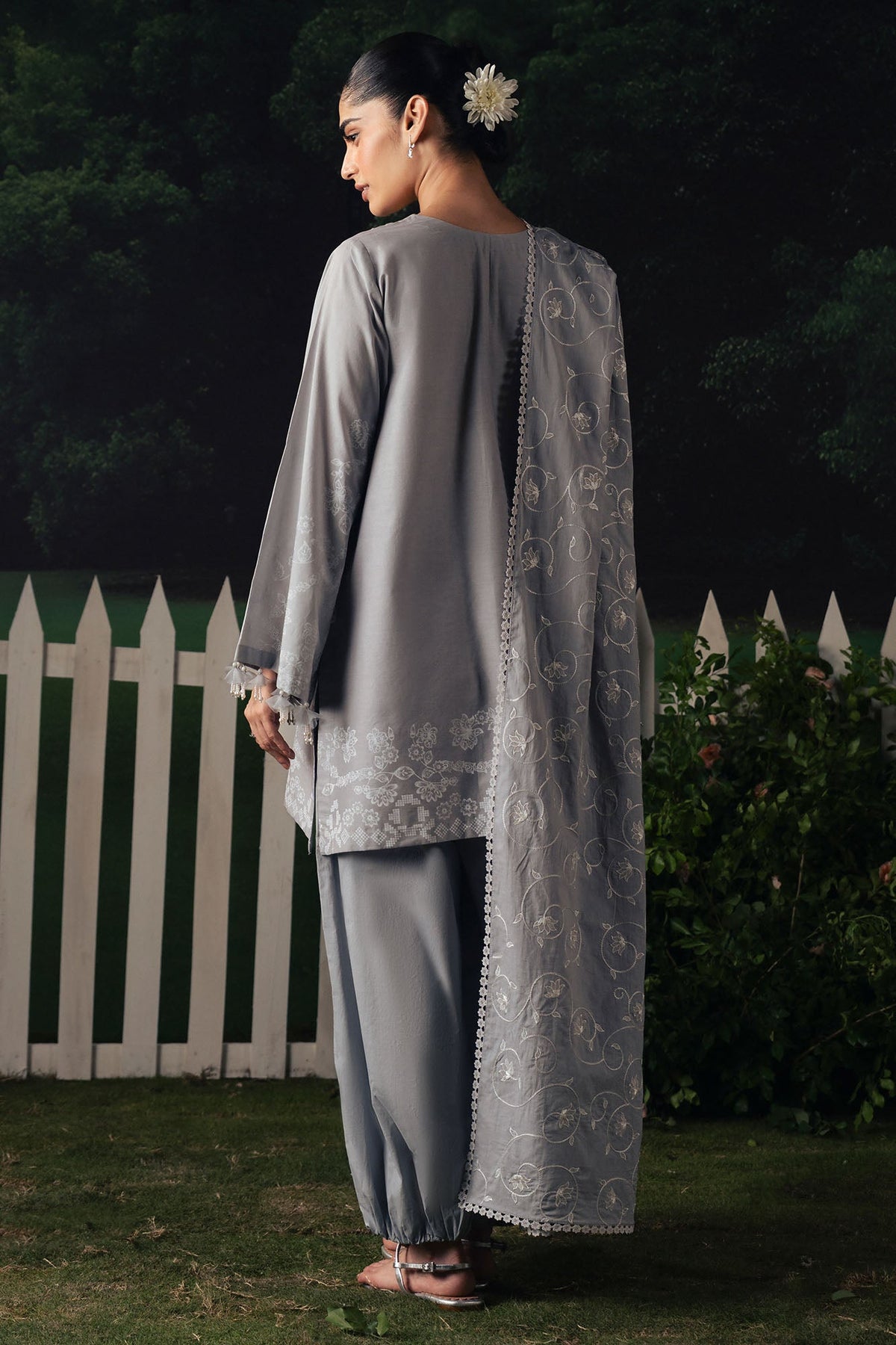 Cross Stitch | The Moonsoon Edit 26 | SELENE GLOW-3PC PRINTED SUIT - Luxury Dress - available at Maria Faisal in UK and USA.