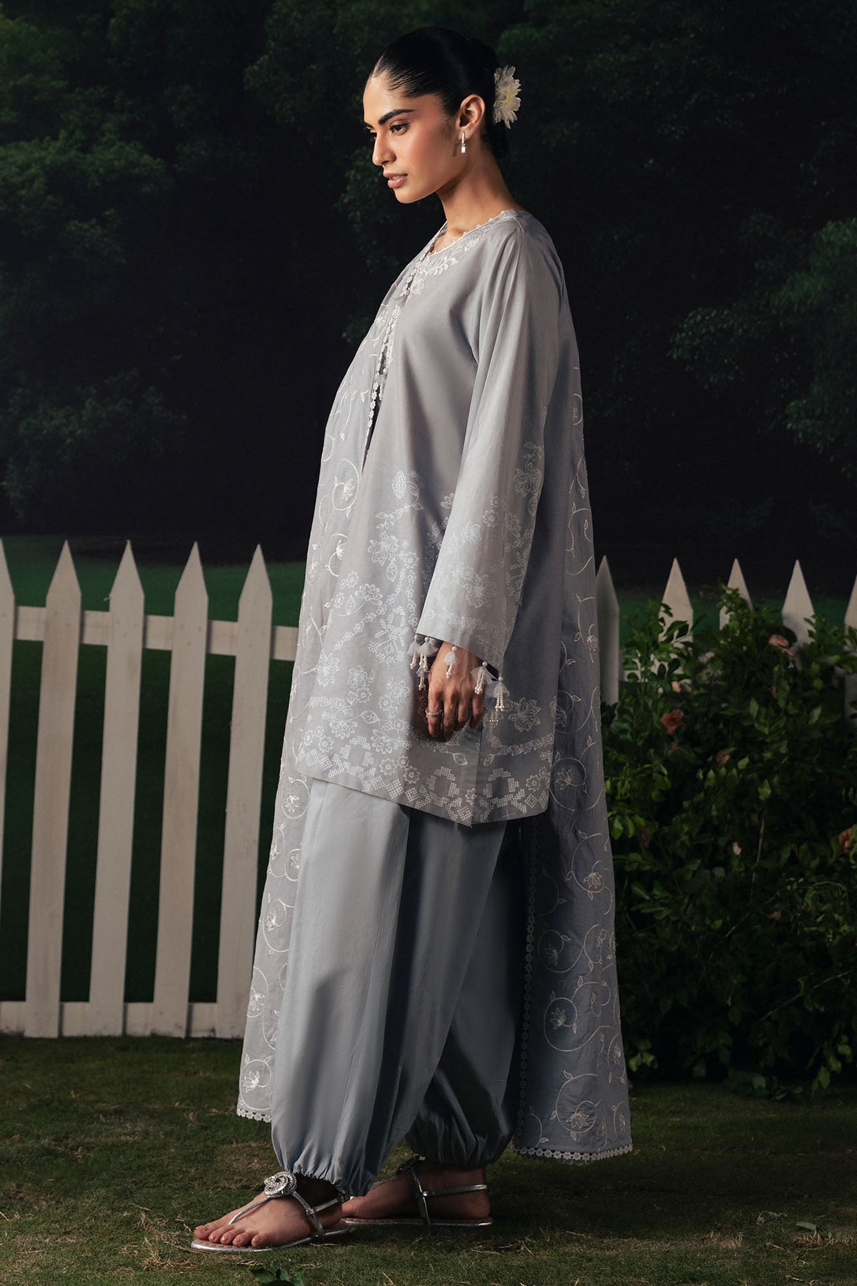 Cross Stitch | The Moonsoon Edit 26 | SELENE GLOW-3PC PRINTED SUIT - Luxury Dress - available at Maria Faisal in UK and USA.