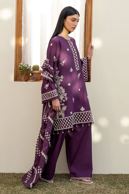 Cross Stitch | Emb Lawn Mahiri 26 | CHIVE BLOSSOM - Luxury Dress - available at Maria Faisal in UK and USA.