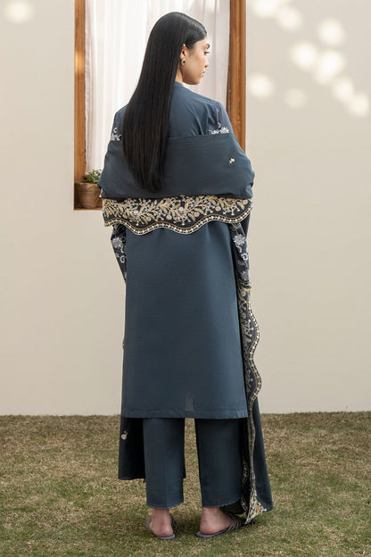 Cross Stitch | Emb Lawn Mahiri 26 | OMBRE BLUE - Luxury Dress - available at Maria Faisal in UK and USA.