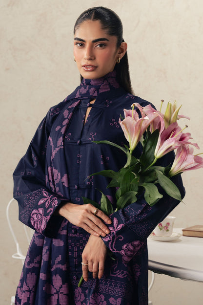 Cross Stitch | The Moonsoon Edit 26 | MAGENTA MUSE-3PC PRINTED SUIT - Luxury Dress - available at Maria Faisal in UK and USA.