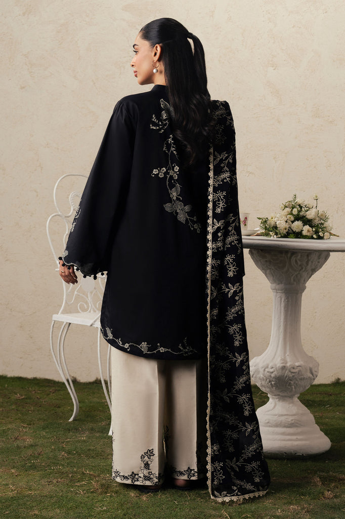 Cross Stitch | The Moonsoon Edit 26 | EBONY LACE-3PC PRINTED SUIT - Luxury Dress - available at Maria Faisal in UK and USA.