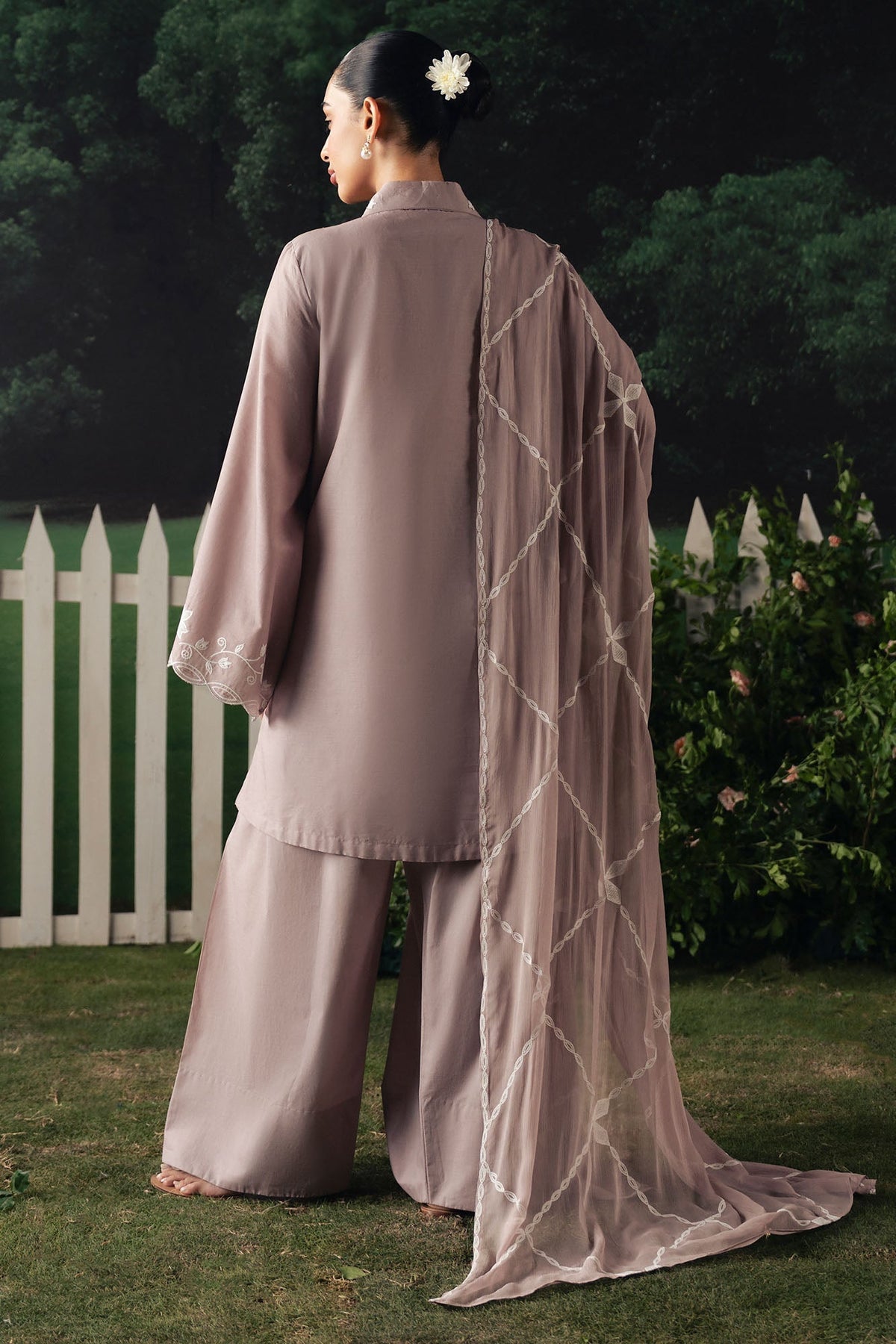 Cross Stitch | The Moonsoon Edit 26 | MAUVE WHISPER-3PC EMBROIDERED SUIT - Luxury Dress - available at Maria Faisal in UK and USA.