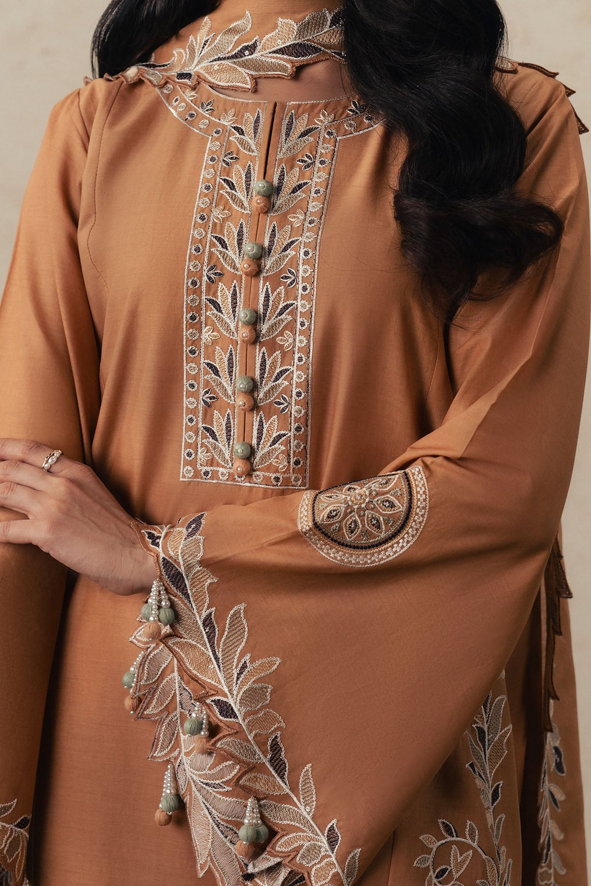 Cross Stitch | The Moonsoon Edit 26 | AMBER DUNE-3PC EMBROIDERED SUIT - Luxury Dress - available at Maria Faisal in UK and USA.