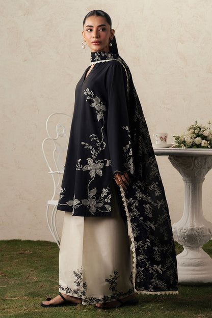 Cross Stitch | The Moonsoon Edit 26 | EBONY LACE-3PC PRINTED SUIT - Luxury Dress - available at Maria Faisal in UK and USA.