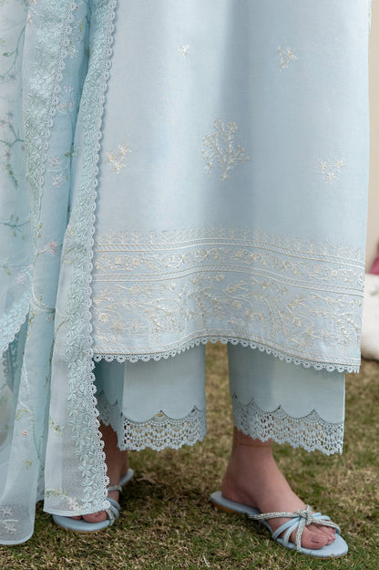 Cross Stitch | Emb Lawn Mahiri 26 | FROSTED MIST - Luxury Dress - available at Maria Faisal in UK and USA.