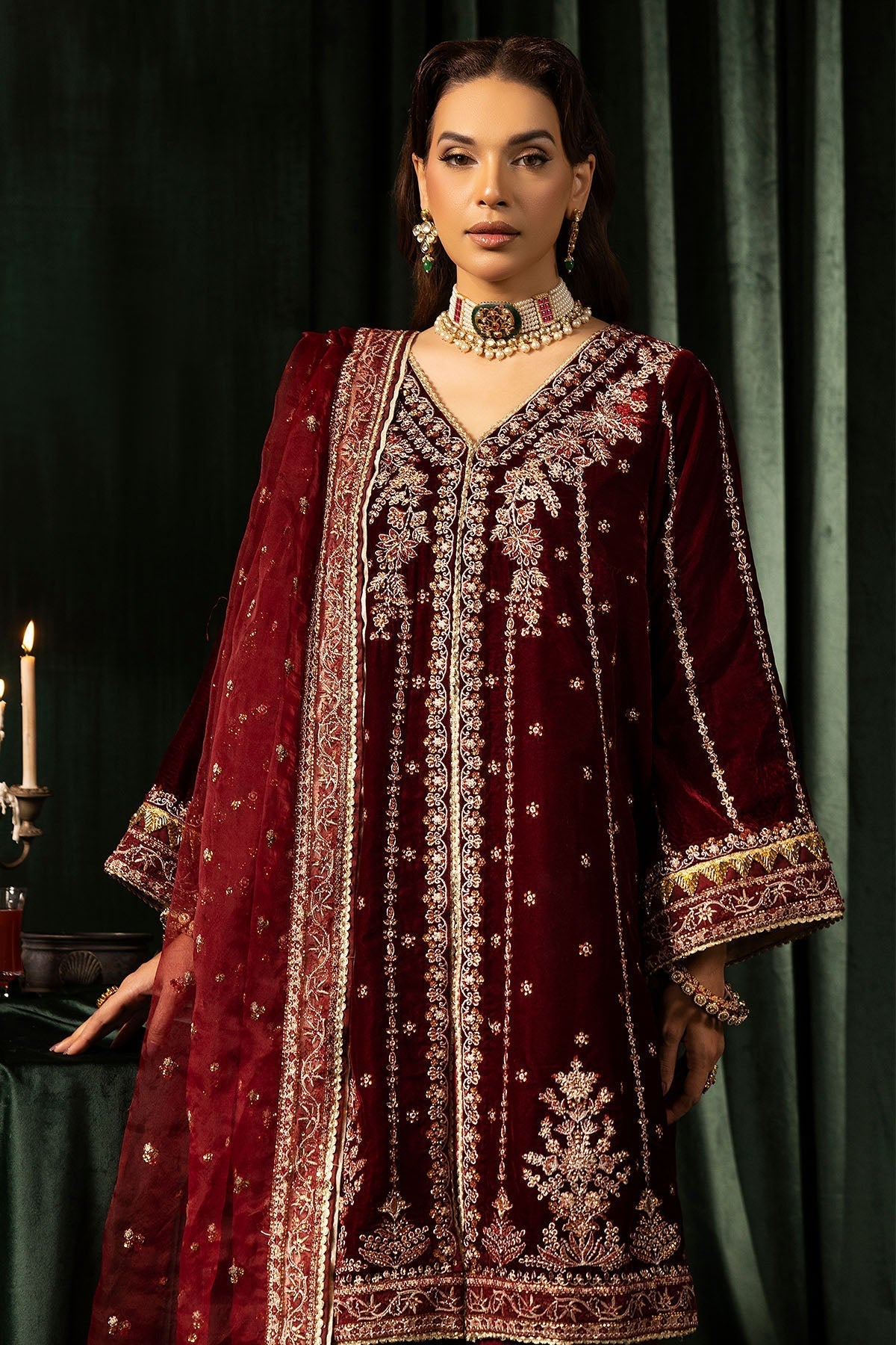 Motifz | Velvet Formals | 5099-SANDAL - Ladies Clothes - Maria Faisal