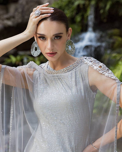 Ain | Cascade Party Wears | AN-103 by Maria Faisal - Registered Vendor of : Ain - type : Ladies Clothes - 100% original wedding dresses