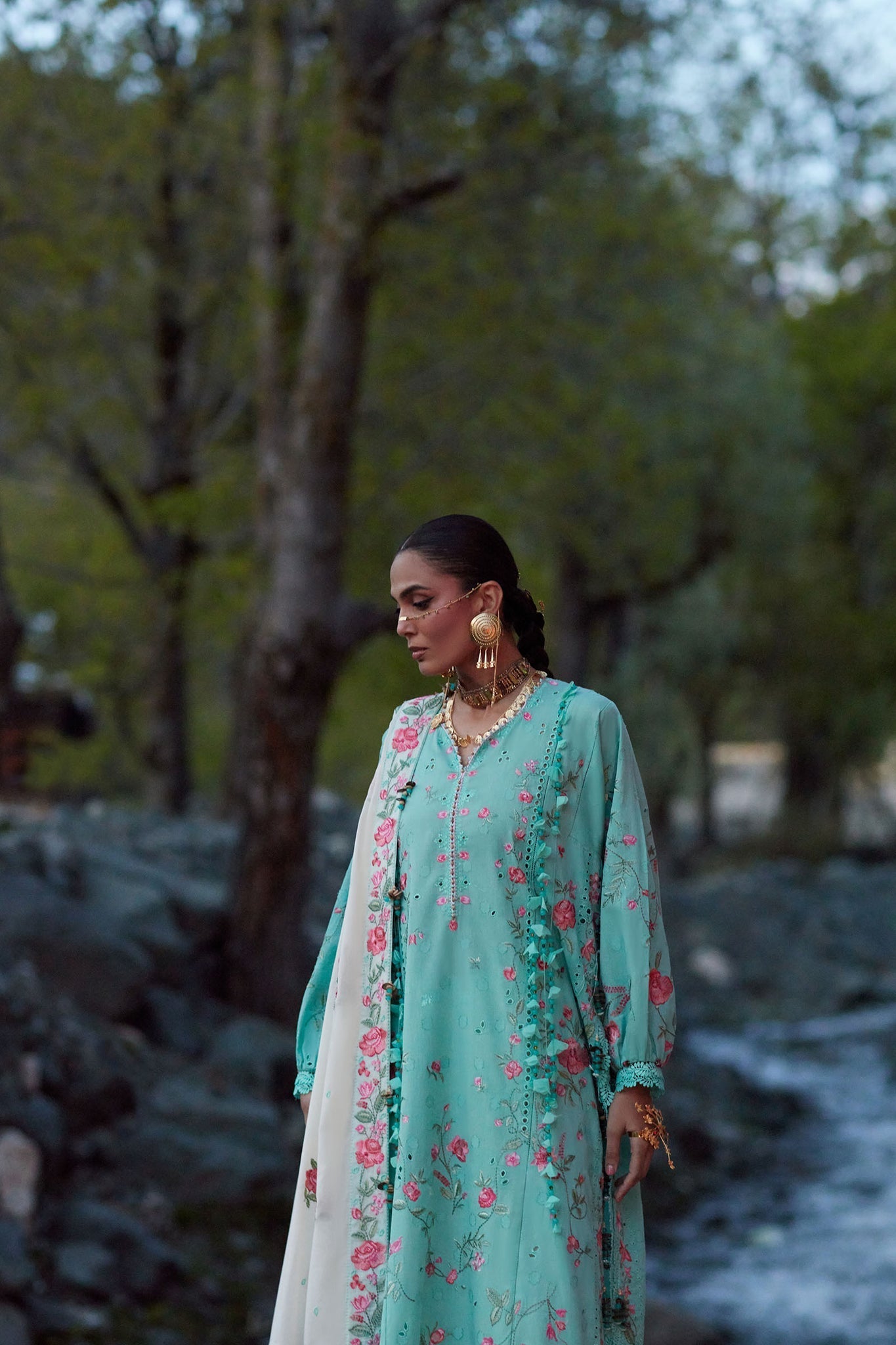 Elan | Kashmee Legacy Lawn 26 |GULRAAZ (EL26-08 B) - Luxury Dress - available at Maria Faisal in UK and USA.