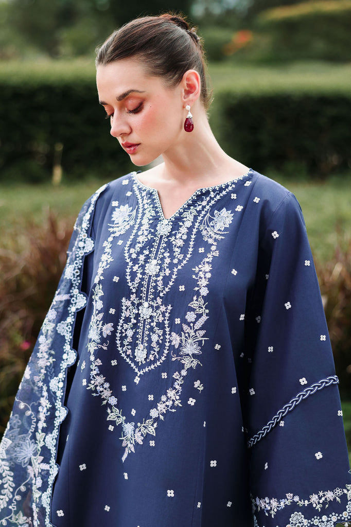Cross Stitch | Eid Lawn Edit 26 | MIDNIGHT AURA - Luxury Dress - available at Maria Faisal in UK and USA.