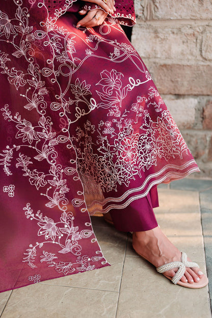 Cross Stitch | Eid Lawn Edit 26 | PLUM ESSENCE - Luxury Dress - available at Maria Faisal in UK and USA.