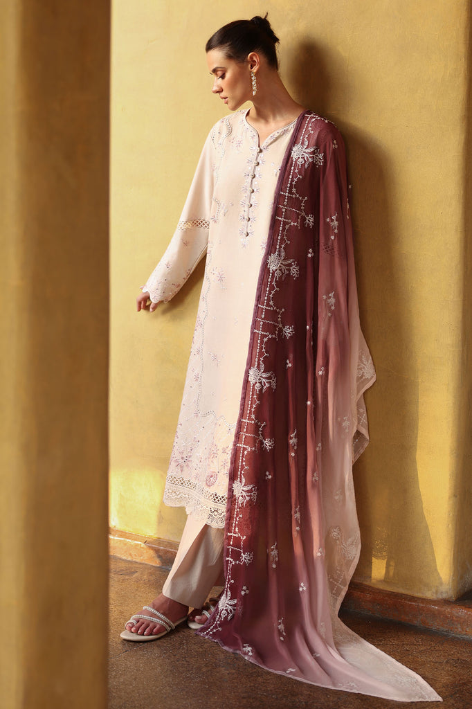 Cross Stitch | Eid Lawn Edit 26 |  SAND DUNE - Luxury Dress - available at Maria Faisal in UK and USA.