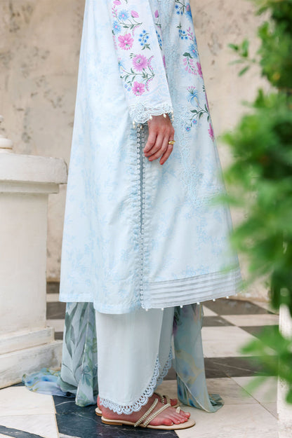 Cross Stitch | Eid Lawn Edit 26 | AQUA GLINT - Luxury Dress - available at Maria Faisal in UK and USA.