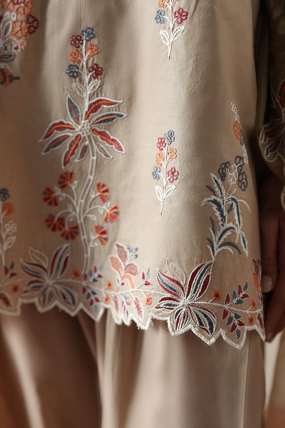Cross Stitch | Mahiri Embroidered Collection 26 |DUSTY SAGE - Luxury Dress - available at Maria Faisal in UK and USA.