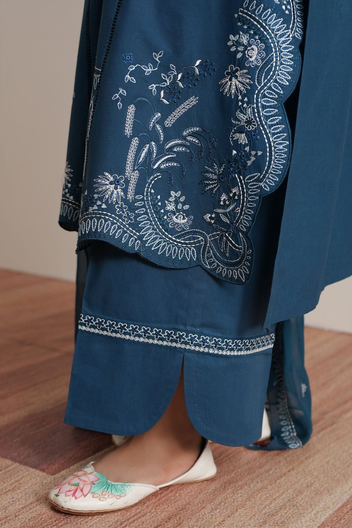 Cross Stitch | Mahiri Embroidered Collection 26 |SAPPHIRE GARDEN - Luxury Dress - available at Maria Faisal in UK and USA.