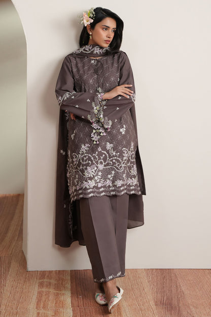 Cross Stitch | Mahiri Embroidered Collection 26 |COCOA WHISPER - Luxury Dress - available at Maria Faisal in UK and USA.
